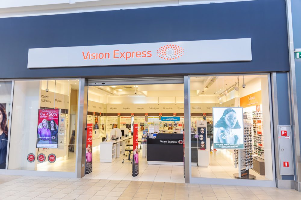 Wejście do salonu Vision Express w M1 Łódź