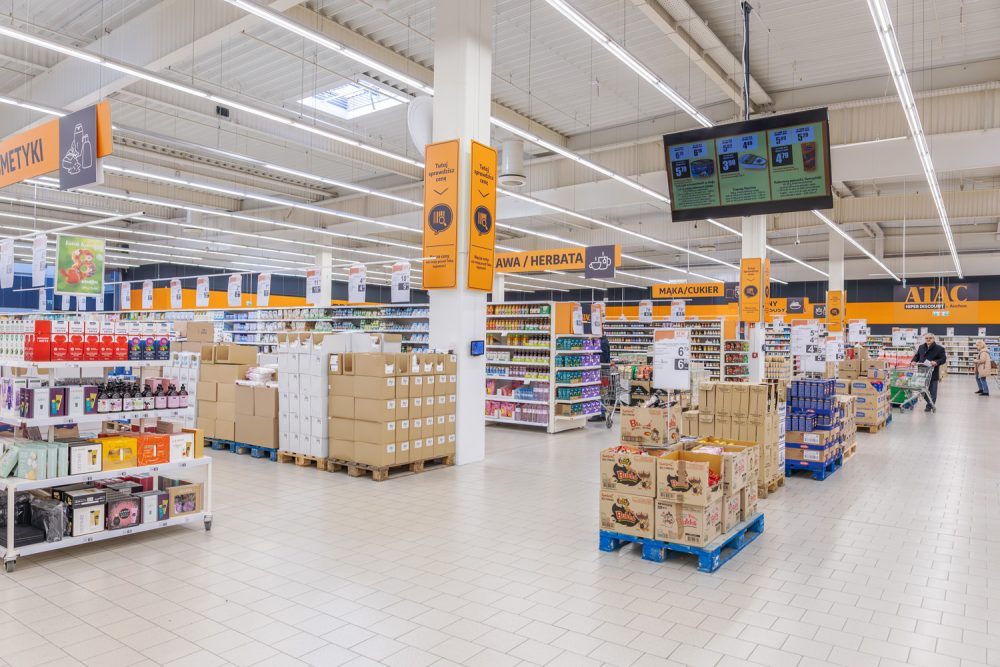 Asortyment supermarketu ATAC Hiperdiscount by Auchan w M1 Łódz