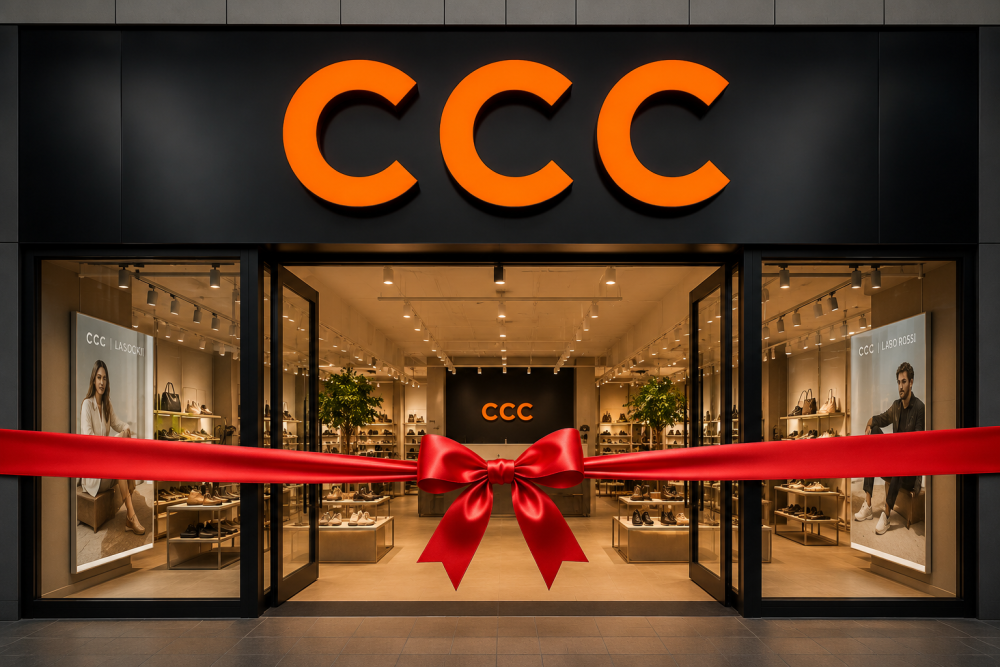 grafika promujący nowy salon CCC